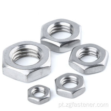 304 porcas finas de hexagon de aço inoxidável DIN2510 M17 A2-70 M16 NUT